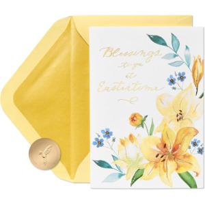 Papyrus Religious Easter Card (The Lord Has Risen)(FSC Easter Lillies)