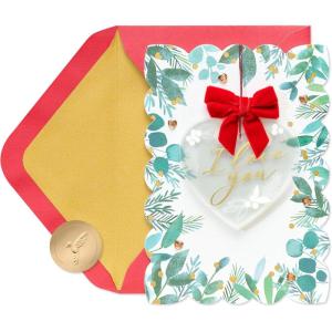 Papyrus Romantic Holiday Card (Magic of the Season)(FSC Acrylic Heart Wreath)