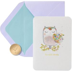 Papyrus Thank You Card (So, So Much)(FSC Heartfelt Owl Thanks)