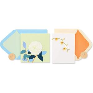 Papyrus Thank You Cards with Envelopes, Flower and Butterfly Gems (2-Count)(Rose and Orchid)