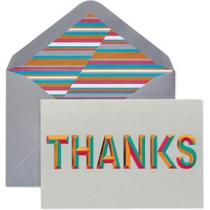 Papyrus Thank You Cards with Envelopes, Kraft with Flower (14-Count)(Beveled Thanks)