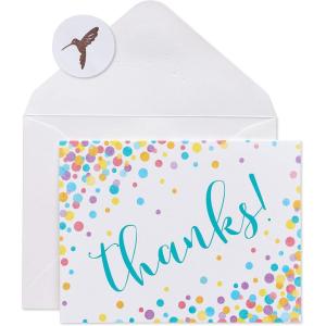 Papyrus Thank You Cards with Envelopes, Merci (14-Count)(Confetti)