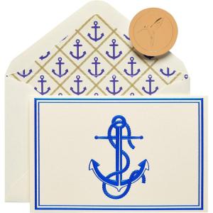 Papyrus Thank You Cards with Envelopes, Succulent (20-Count)(Nautical Anchor)