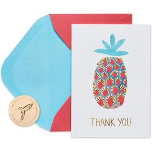 Papyrus Thank You Cards with Envelopes, Vibrant Florals (20-Count)(Pineapple)