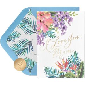 Papyrus Valentine’s Day Card for Dad (Happy Valentine’s Day)(FSC TROPICAL FLORAL MOM)