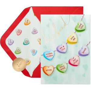 Papyrus Valentines Day Card for Husband (My One And Only)(FSC Candy Hearts Banner)