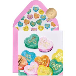 Papyrus Valentines Day Card for Husband (My One And Only)(FSC Candy Hearts Toss)