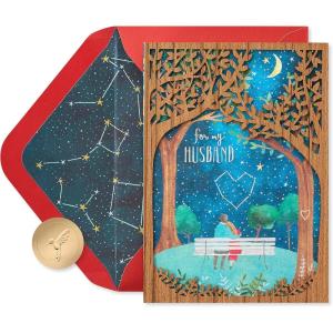 Papyrus Valentines Day Card for Husband (You Are My Happy Place)(Lasercut Wood Scene)