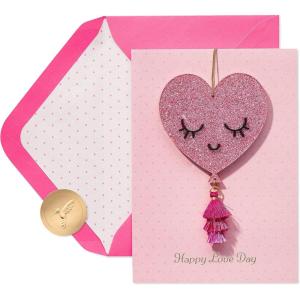 Papyrus Valentine’s Day Card with Ornament (Valentine Hugs)(FSC Acrylic Valentine’s Heart)