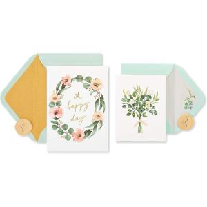 Papyrus Wedding Cards, Congratulations Toast (2-Count)(Bouquet and Wreath)