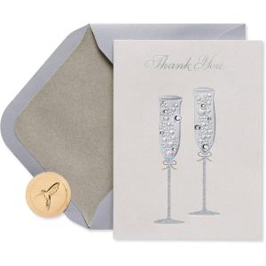Papyrus Wedding Thank You Cards with Envelopes, Champagne Flutes (8-Count)