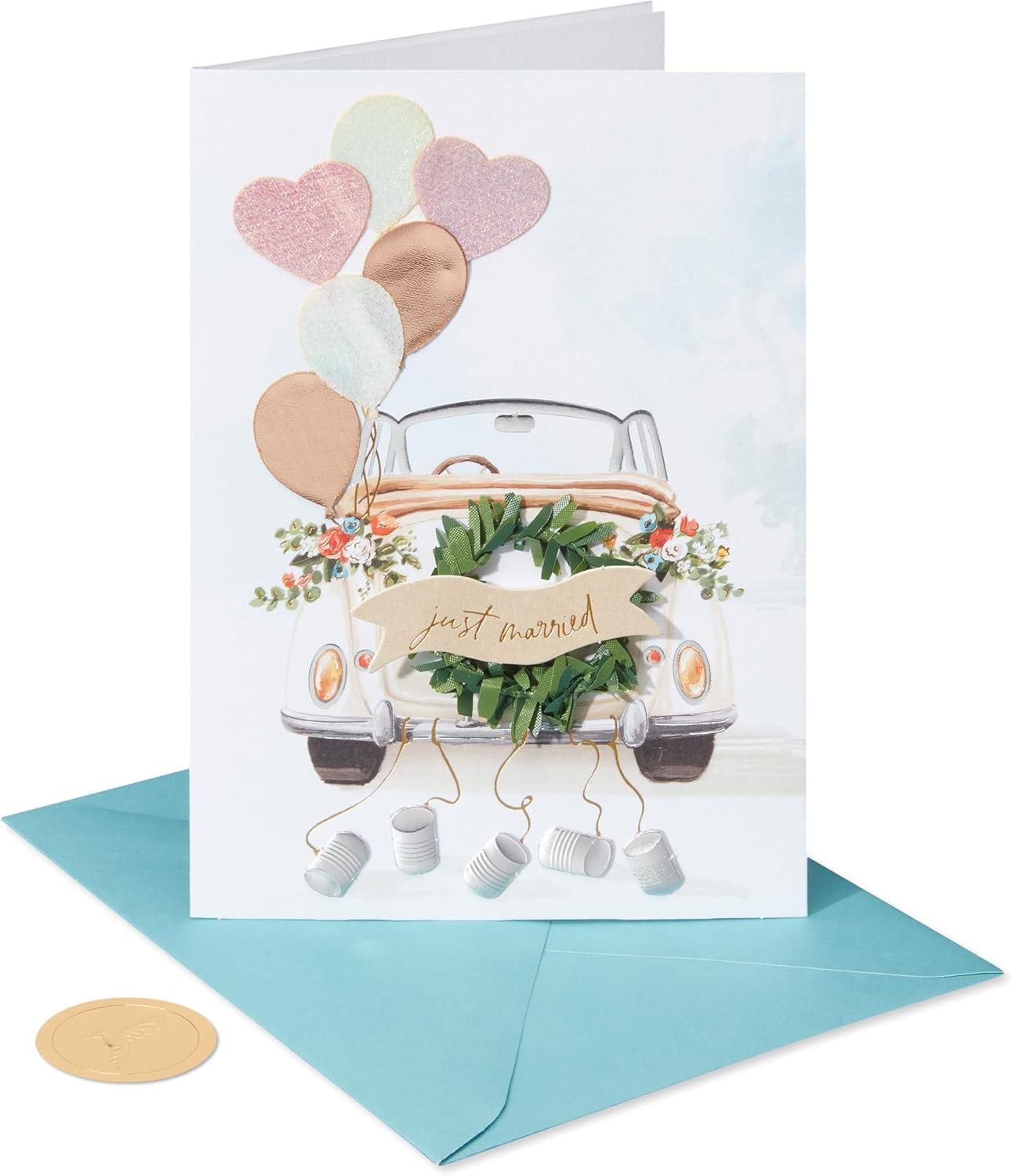 imagePapyrus Wedding Card Tandem BikeFSC Just Married Car