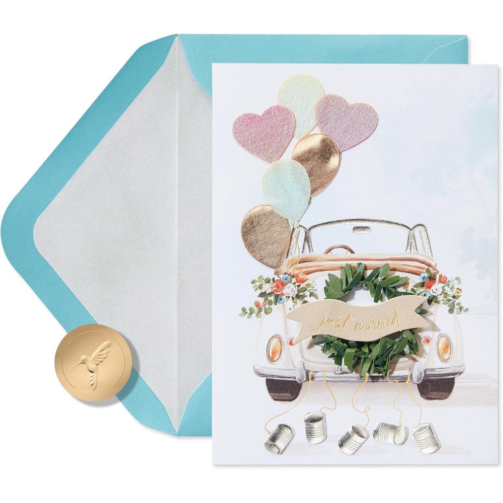 imagePapyrus Wedding Card Tandem BikeFSC Just Married Car