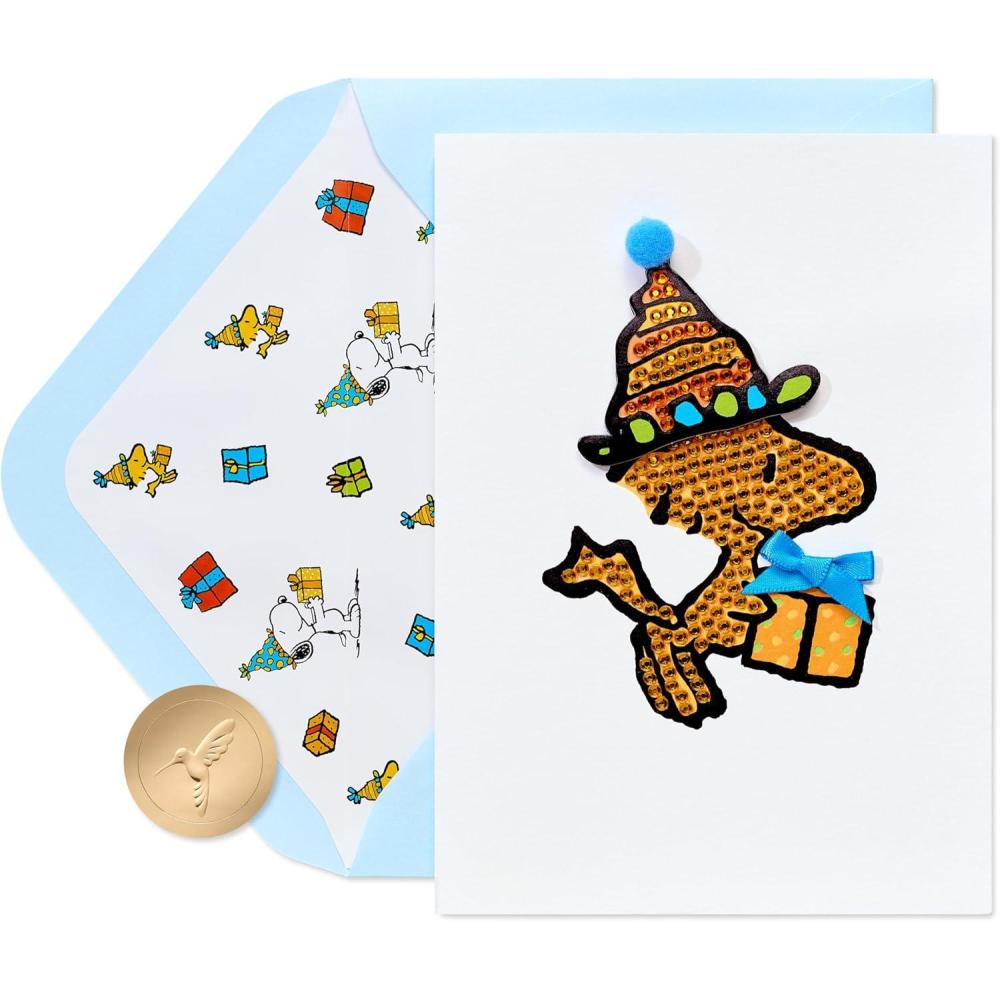 imagePapyrus Peanuts Birthday Card Have A Great DayFSC Gemmed Woodstock