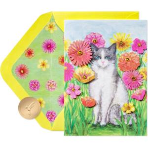 Papyrus Birthday Card (Totally Sweet Day)(Cat & Flowers)