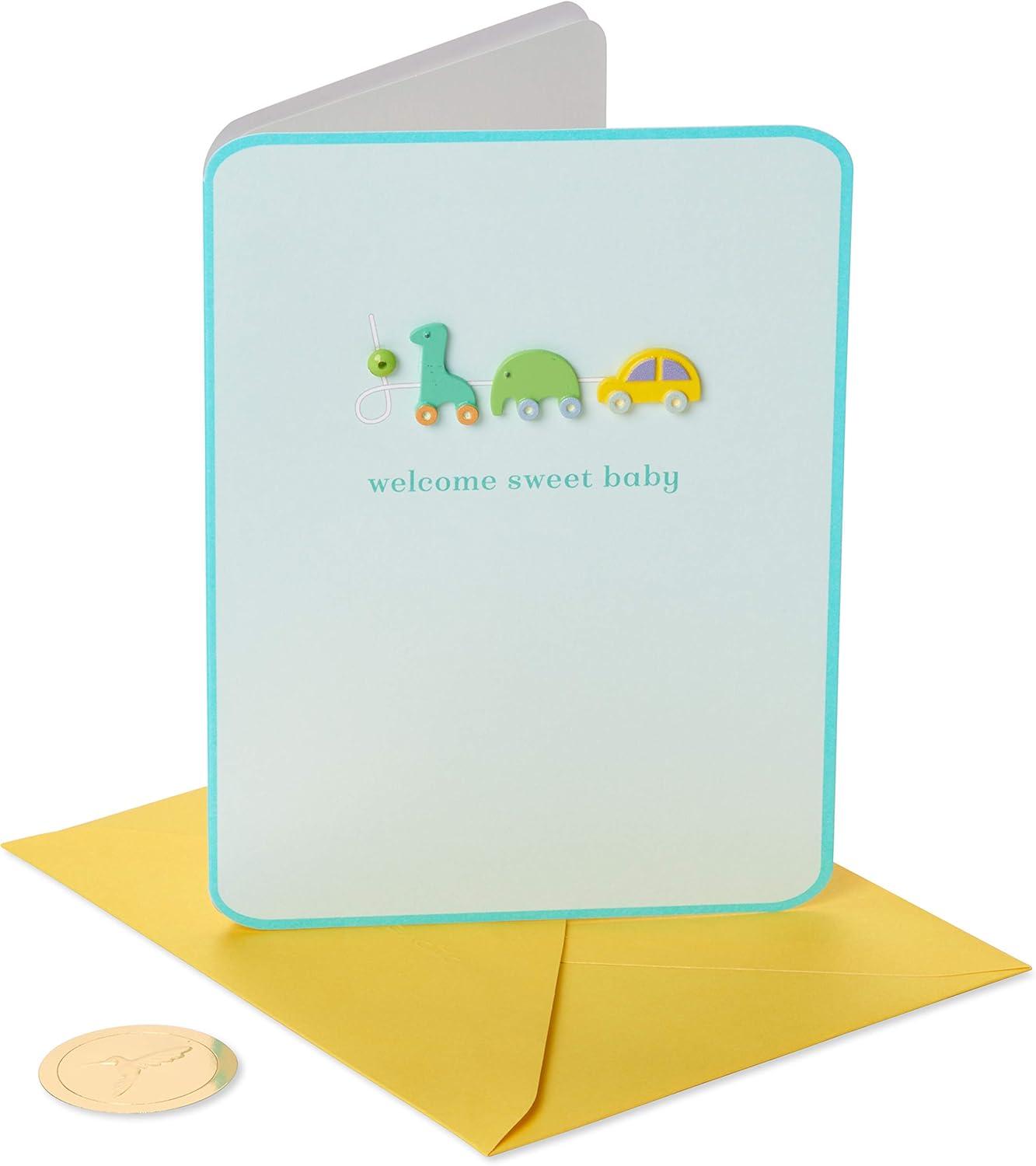 imagePapyrus New Baby Card New Little OnePullToy Animals