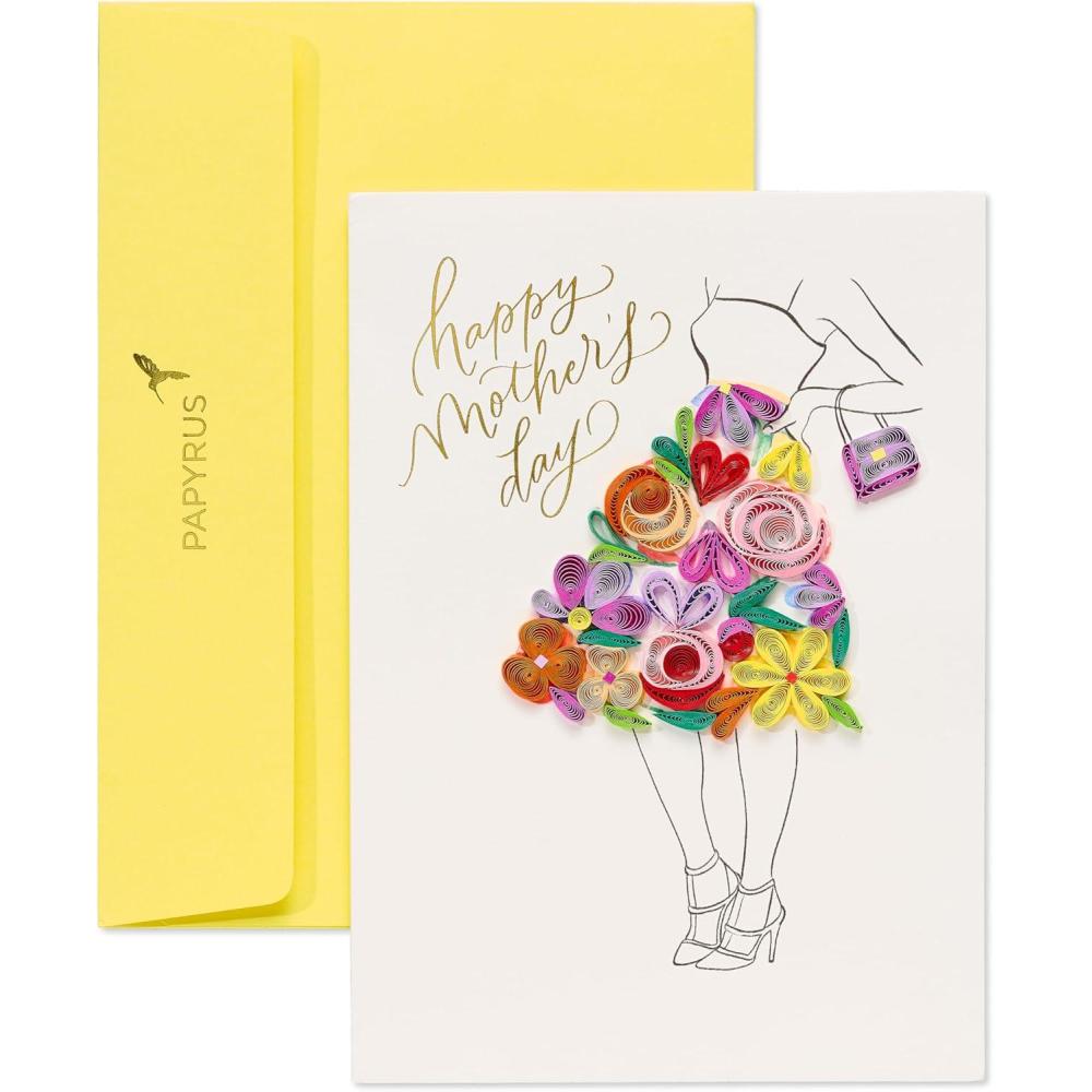 imagePapyrus Mothers Day Card for Mom Truly Special Mom Like YouQuilled Floral Skirt
