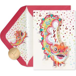 Papyrus Blank Chinese New Year Card (Zodiac Spinner)(Lion Parade)