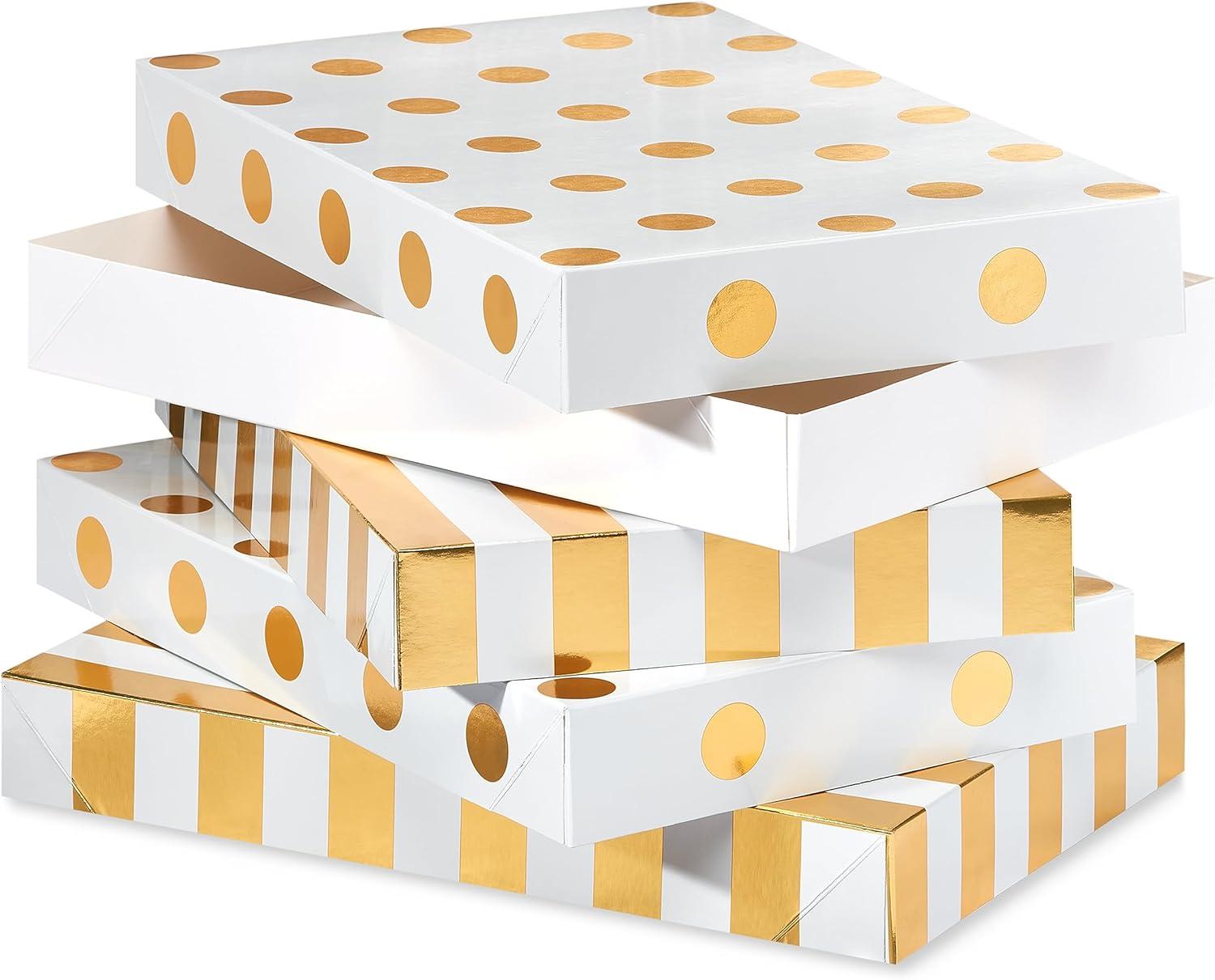 imagePapyrus Gift Box Set for Christmas Hanukkah Kwanzaa and All Holidays White and Gold 4 Boxes 4 Gift Tags One Ribbon 8 Sheets of Solid Tissue