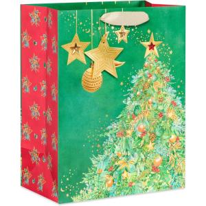 Papyrus 9″ Medium Christmas Gift Bag, Celestial Evergreen (1 Bag)(FSC LG BAG CELESTIAL EVERGREEN)