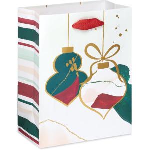 Papyrus 9″ Medium Christmas Gift Bag, Watercolor Ornaments (1 Bag)(Watercolor Ornaments)