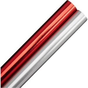 Papyrus Christmas Wrapping Paper Rolls, Greenery, Lettering and Polka Dots (3 Rolls, 22.5 sq. ft.)(Red and Silver)