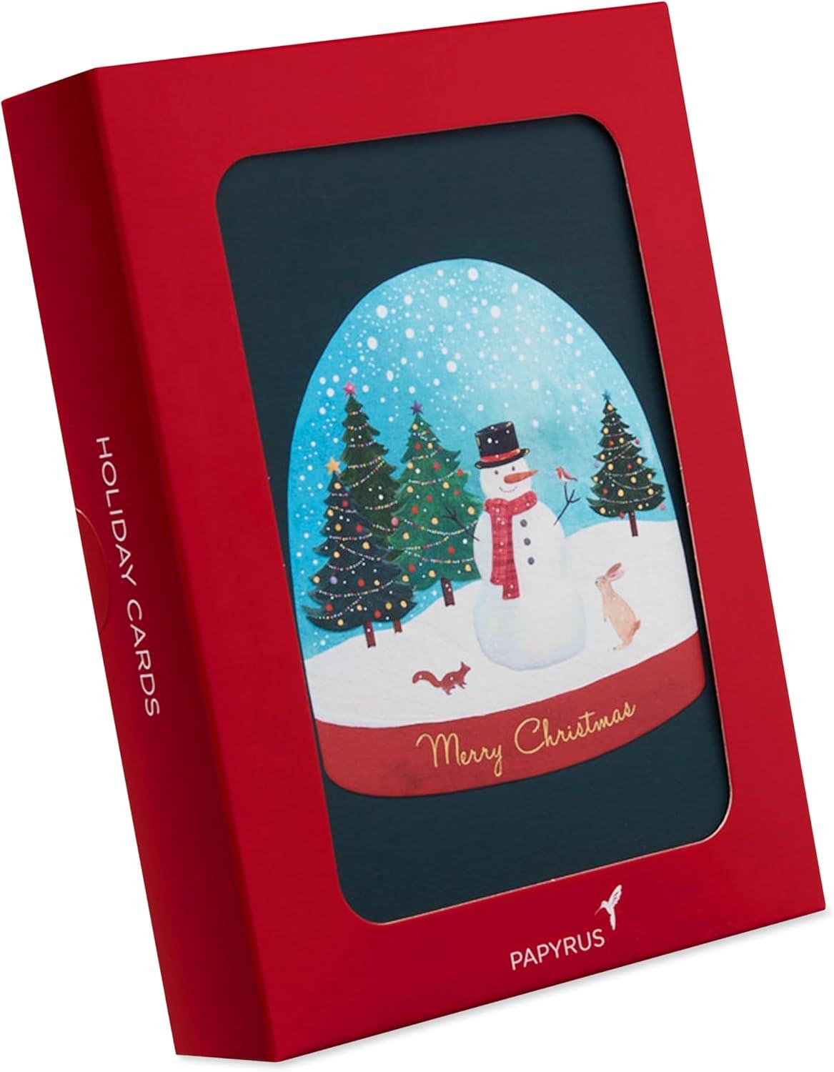 imagePapyrus Christmas Cards Boxed with Envelopes Joy and Wonder 12CountFSC ARIA FOREST SNOWGLOBE