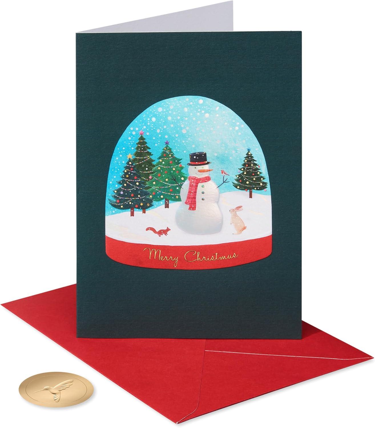 imagePapyrus Christmas Cards Boxed with Envelopes Joy and Wonder 12CountFSC ARIA FOREST SNOWGLOBE