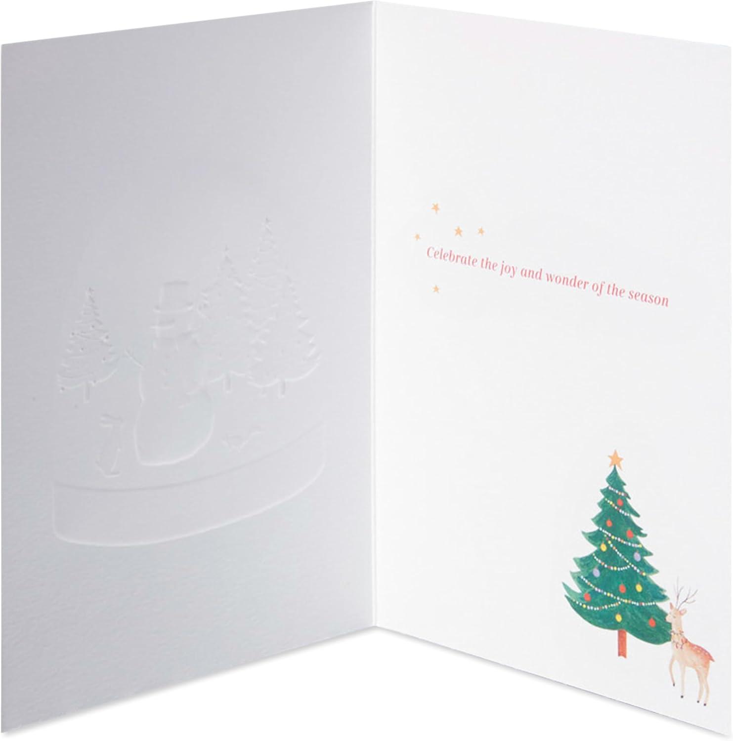 imagePapyrus Christmas Cards Boxed with Envelopes Joy and Wonder 12CountFSC ARIA FOREST SNOWGLOBE
