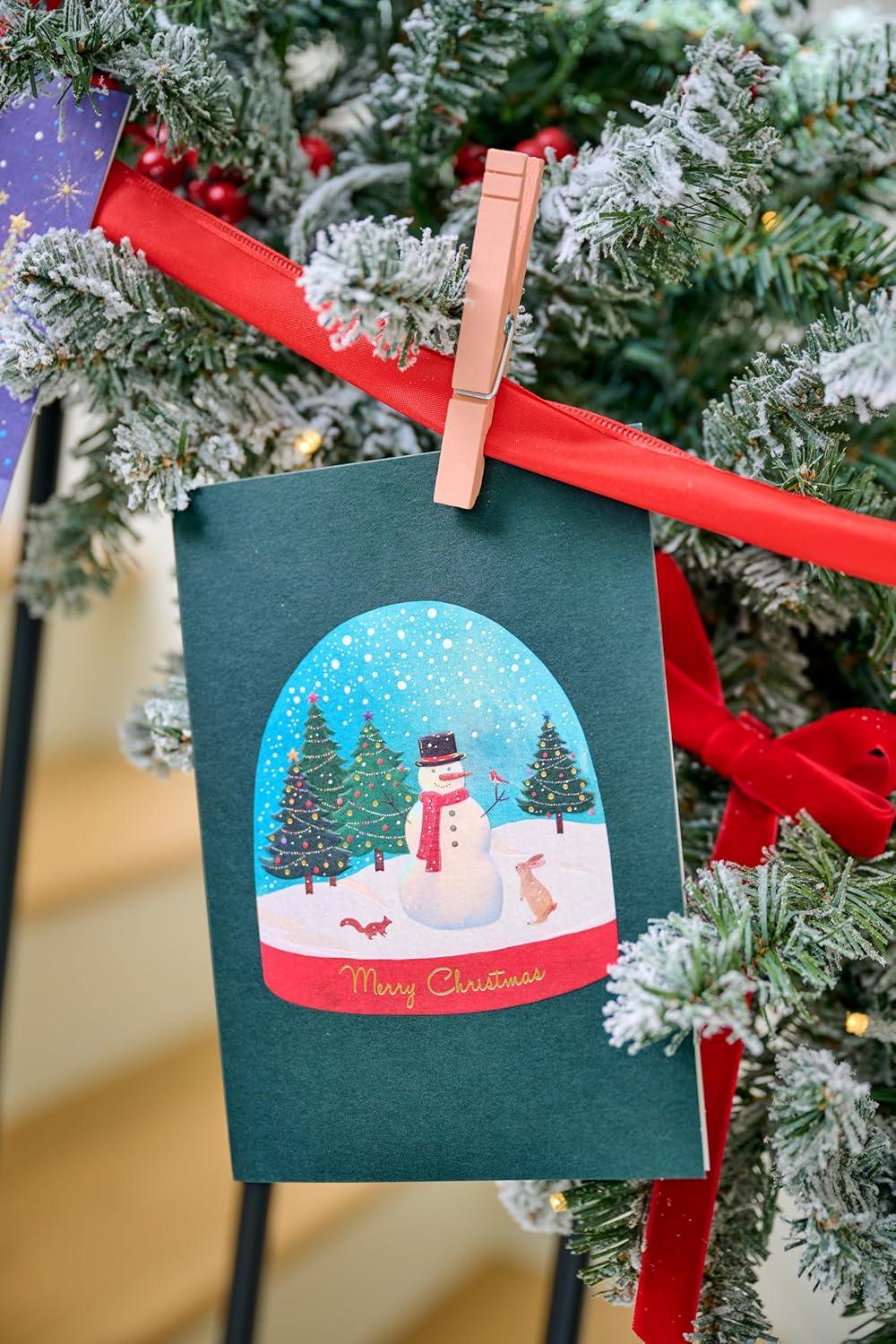 imagePapyrus Christmas Cards Boxed with Envelopes Joy and Wonder 12CountFSC ARIA FOREST SNOWGLOBE