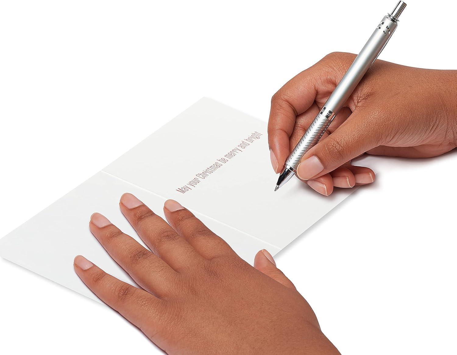 imagePapyrus Petite Christmas Cards Boxed with Envelopes ampamp Signature Hummingbird Seals Pine Trees with Santa 20CountGlitterFree Pine Trees with Santa