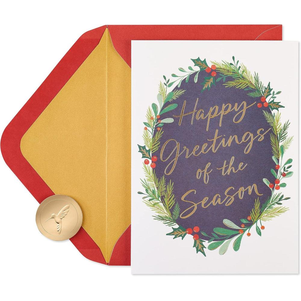 imagePapyrus Boxed Christmas Cards with Envelopes Joy to You Wreath 20CountGreetings of The Season