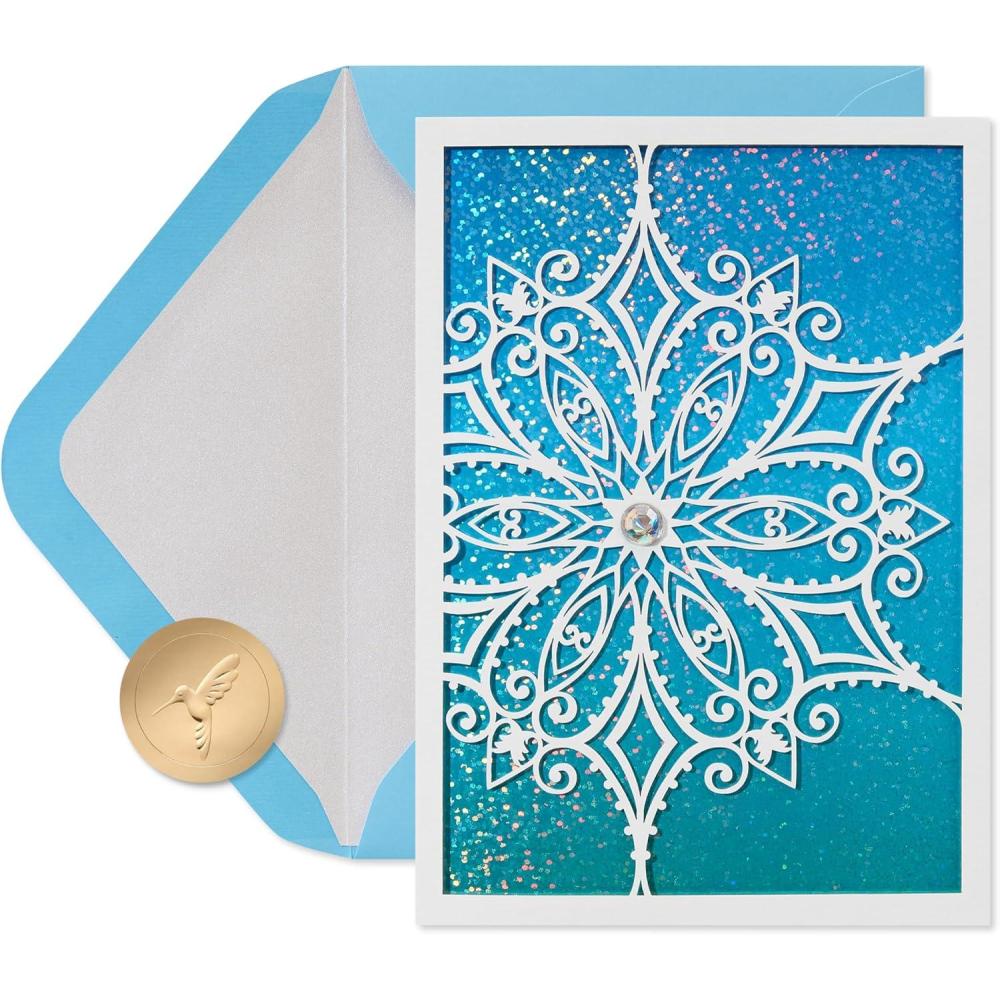 imagePapyrus Boxed Christmas Cards with Envelopes Joyful Christmas and Wonderful New Year Gold Christmas Tree 8CountFSC HANDMADE ICY OMBRE