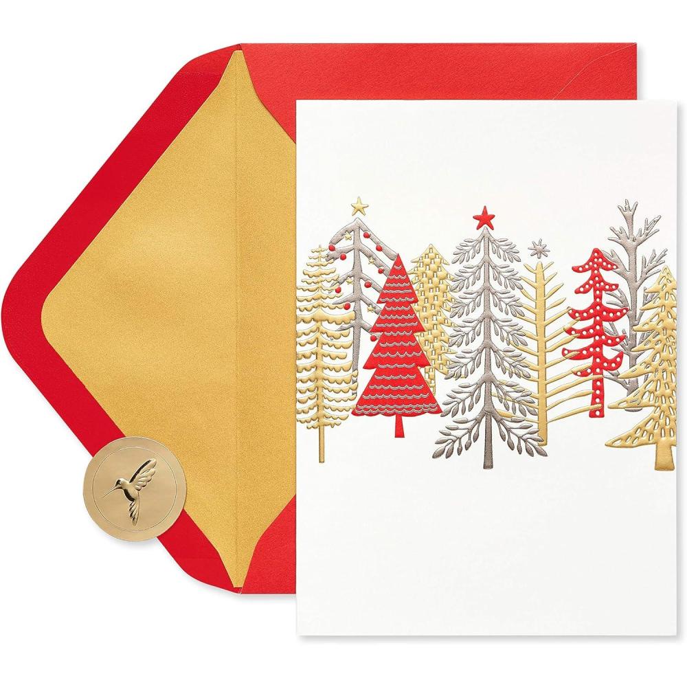 imagePapyrus Christmas Cards Boxed with Envelopes Joy and Wonder 12CountWhimsical Trees