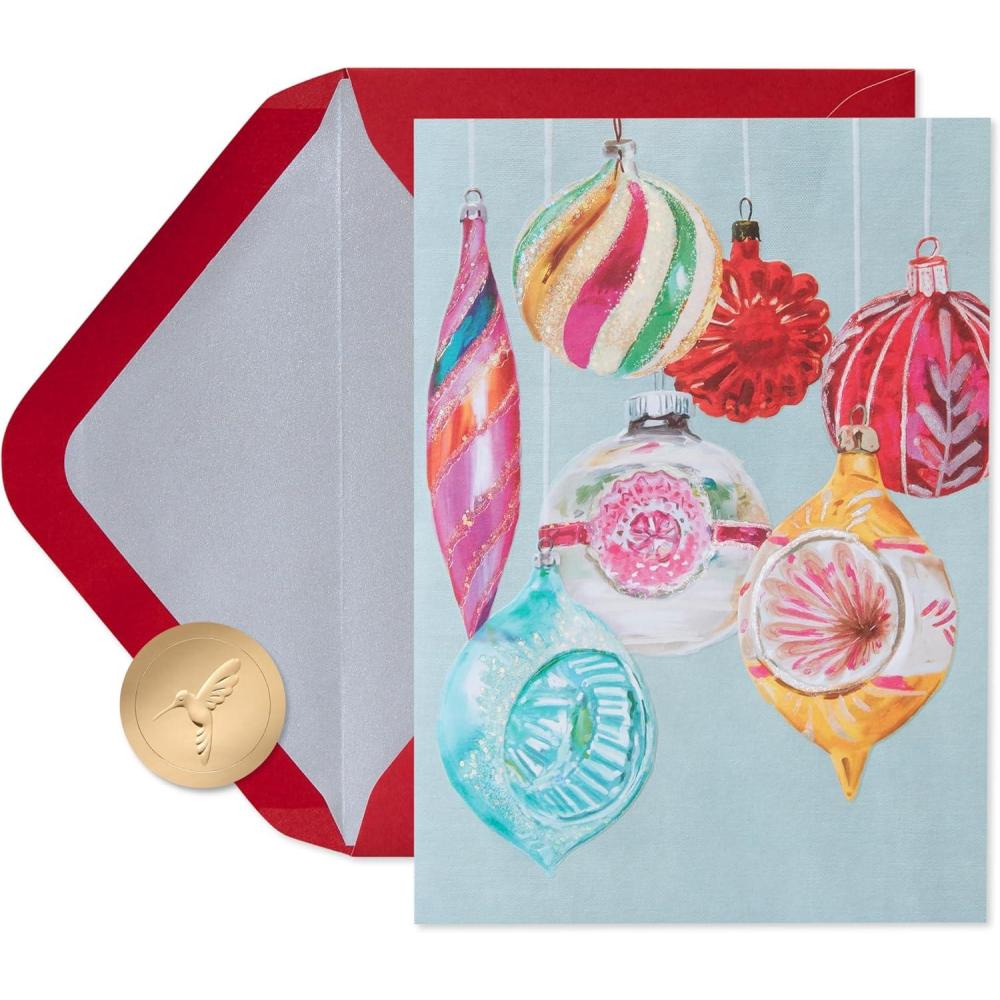 imagePapyrus Christmas Cards Boxed with Envelopes Warmest Wishes Vintage Floral 14CountFSC SONATA VINTAGE ORNAMENTS
