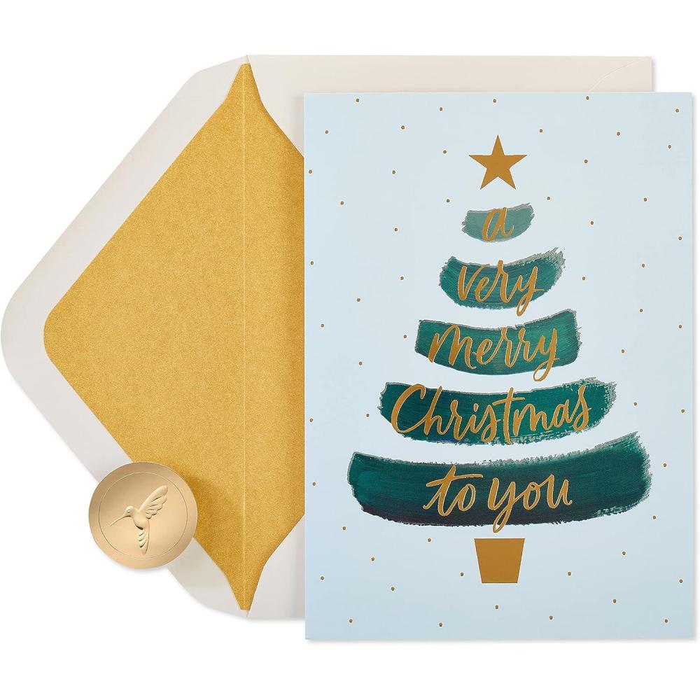 imagePapyrus Christmas Stationery with Envelopes All is Bright 16CountChristmas Tree  Joyful Holiday