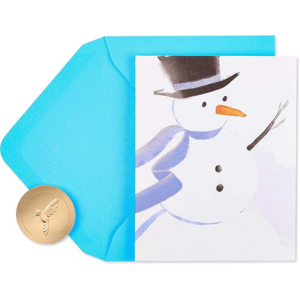imagePapyrus Petite Christmas Cards Boxed with Envelopes ampamp Signature Hummingbird Seals Pine Trees with Santa 20CountWonderful Holiday Season  Snowman