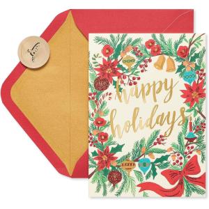 Papyrus Boxed Christmas Cards with Envelopes, Joy to You, Wreath (20-Count)(Wonderful Season  Happy Holidays)