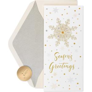 Papyrus Boxed Christmas Cards with Envelopes, Joyful Christmas Celebration, Tree (16-Count)(Metallic Snowflakes)