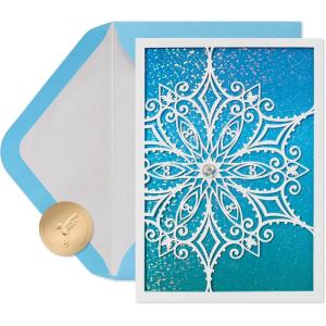 Papyrus Boxed Christmas Cards with Envelopes, Joyful Christmas and Wonderful New Year, Gold Christmas Tree (8-Count)(FSC HANDMADE ICY OMBRE)