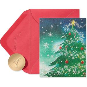 Papyrus Boxed Holiday Christmas Cards, Magical Tree Top, 20 Count