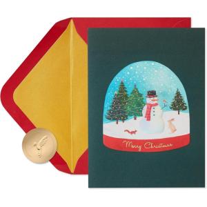 Papyrus Christmas Cards Boxed with Envelopes, Joy and Wonder (12-Count)(FSC ARIA FOREST SNOWGLOBE)