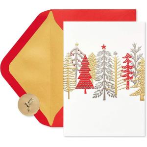 Papyrus Christmas Cards Boxed with Envelopes, Joy and Wonder (12-Count)(Whimsical Trees)