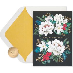 Papyrus Christmas Cards Boxed with Envelopes, Warmest Wishes, Vintage Floral (14-Count)(FSC SONATA VINTAGE FLORALS)