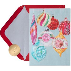 Papyrus Christmas Cards Boxed with Envelopes, Warmest Wishes, Vintage Floral (14-Count)(FSC SONATA VINTAGE ORNAMENTS)