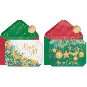 Papyrus Christmas Stationery with Envelopes, All is Bright (16-Count)(FSC XMAS FOLIO CELSTIAL EVRGRN)