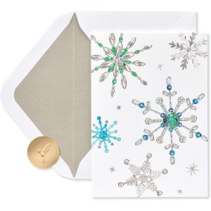 Papyrus Christmas Stationery with Envelopes, All is Bright (16-Count)(Warmest Wishes  Snowflake)