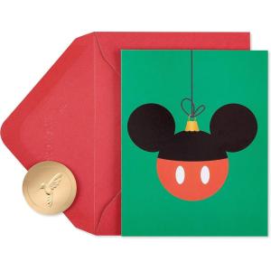 Papyrus Disney Petite Christmas Cards Boxed with Mickey Mouse Design, Includes Envelopes & Signature Hummingbird Seals (20-Count)(Mickey Mouse Holiday Ornament – Glitter Free)