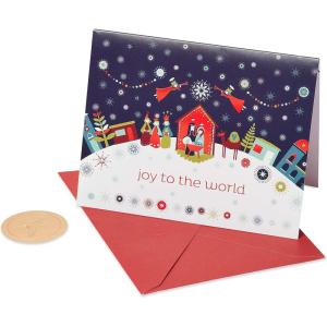 Papyrus Petite Christmas Cards Boxed with Envelopes & Signature Hummingbird Seals, Noel and Holly (20-Count)(Joy to the World)