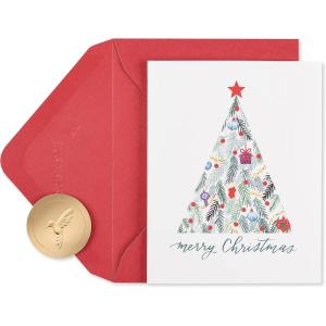 Papyrus Petite Holiday Cards Boxed with Envelopes & Signature Hummingbird Seals, Modern Christmas Tree (20-Count)(Merry Christmas Tree)